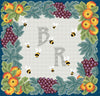 Apples & Grapes cushion with initials Apples & Grapes cushion with initials