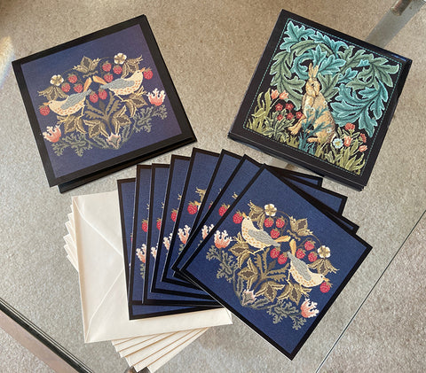 Strawberry Thief and Hare notecards