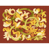 Marquetry (gold) - paprika background Marquetry (gold) - paprika background