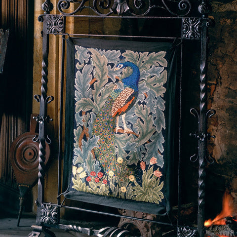 Peacock firescreen