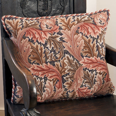 Acanthus Leaves (red on grey)