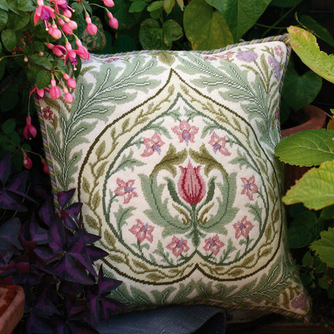 Pale Eden needlepoint cushion kit