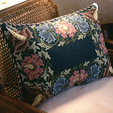 Flower Border with blue background