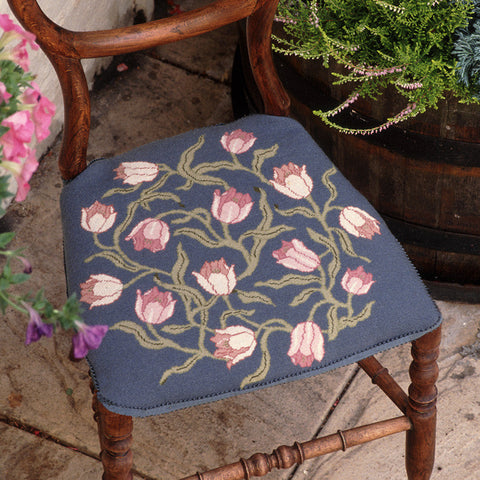 Tulips (pink on blue)