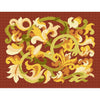 Marquetry (gold) - paprika background
