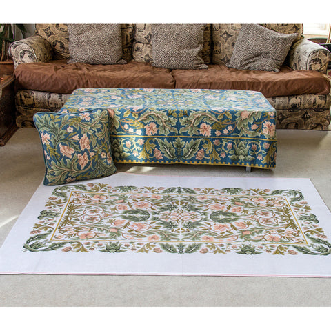 Acanthus rug (small) canvas, with large rug behind