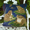 Frogs Beth Russell needlepoint cushion kit